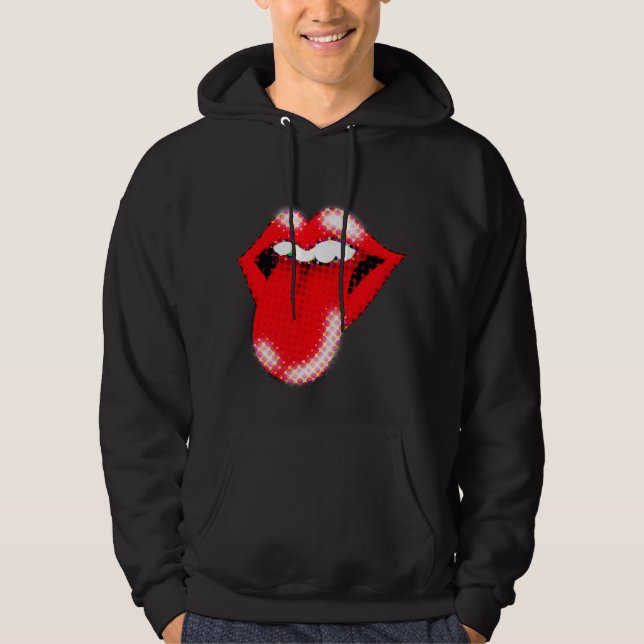 Moletom Lábios de Arte pop e Espingarda Masculina | Retro  (Frente)