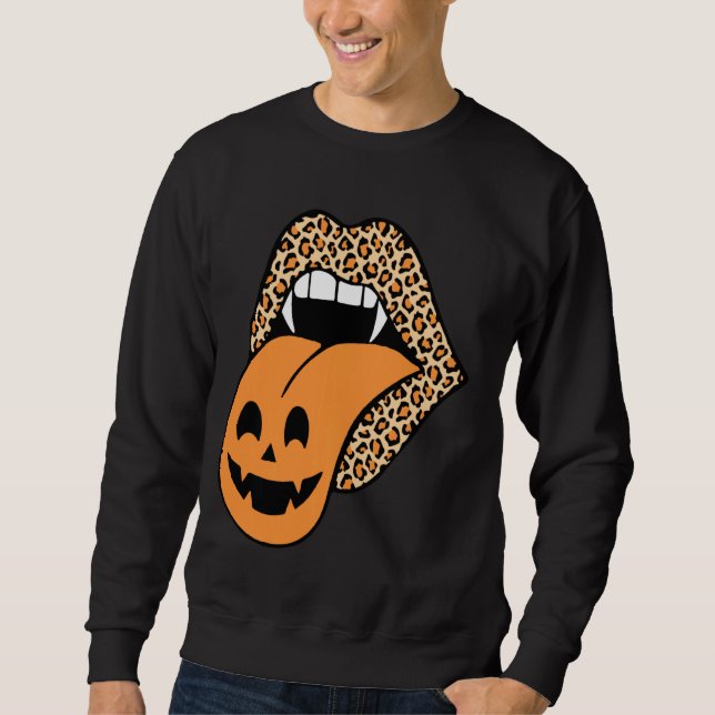 Moletom Lábios Leopardo Engraçados Pumpkin Graphic Hallent (Frente)