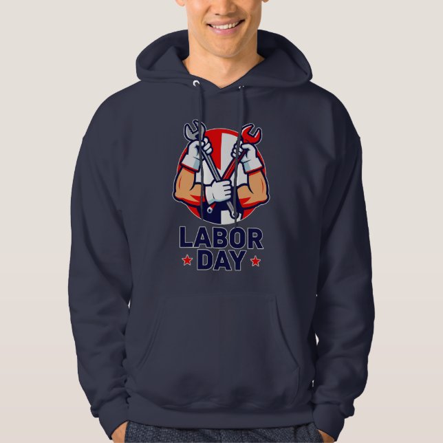 Moletom Labor Day Tools Crossed Worker Design (Frente)