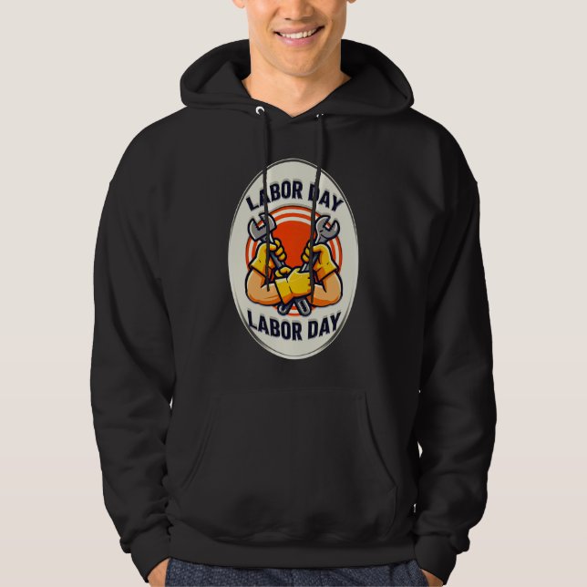Moletom Labor Day Worker Badge Tools Design (Frente)