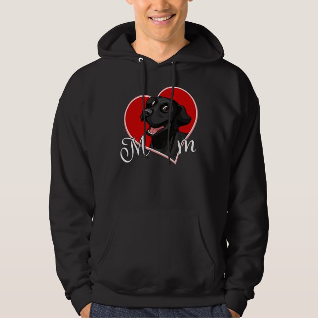 Moletom Laboratório Preto Mãe Labrador Mamãe Mama Máscara  (Frente)