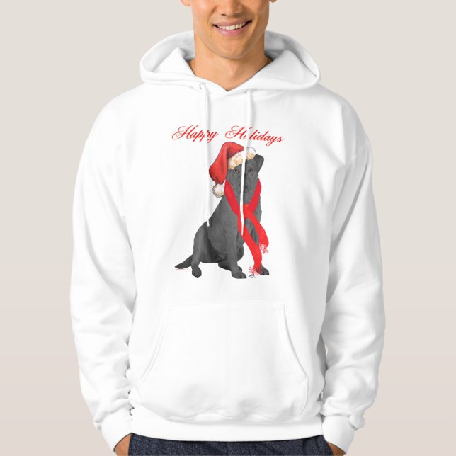 Moletom Labrador Retriever Preto de Natal (Frente)