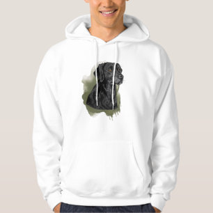Moletom Labrador Retriever Preto em Aquarela Pintada à Mão
