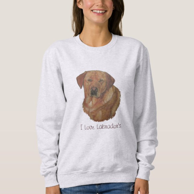 Moletom labrador vermelho raro, slogan de diversão de cão (Frente)