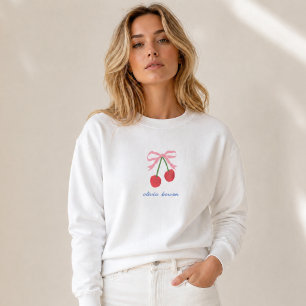 Moletom   Laço Cherry Coquette Ilustração Fofa