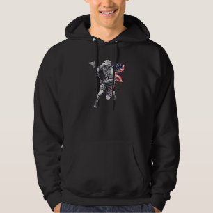 Moletom Lacrosse Bandeira dos EUA Lacrosse Jogador Capacet