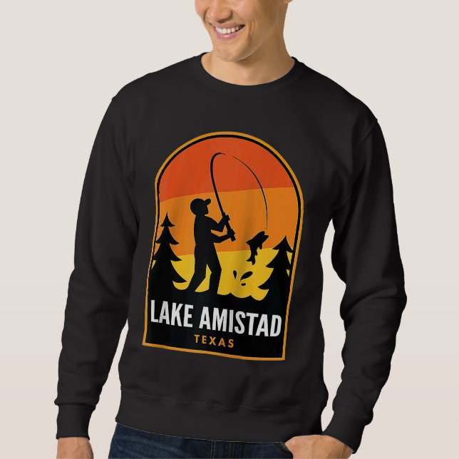 Moletom Lago Amistad Texas Pescaria Raglan (Frente)