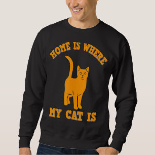 Moletom Lar é onde está meu gato, citação engraçada de gat