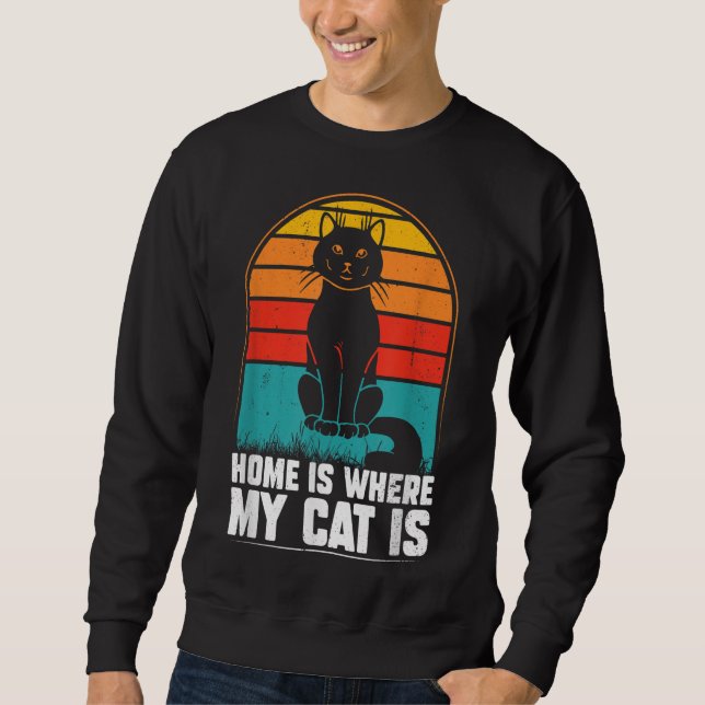 Moletom Lar é onde meu gato tem piadas de natal (Frente)