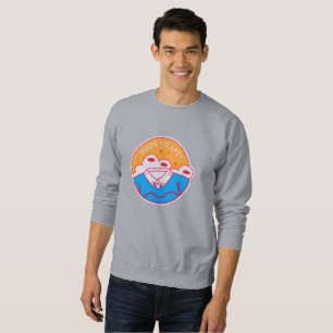 Moletom Laranja Neon Rosa Azul Gráfico Ousado