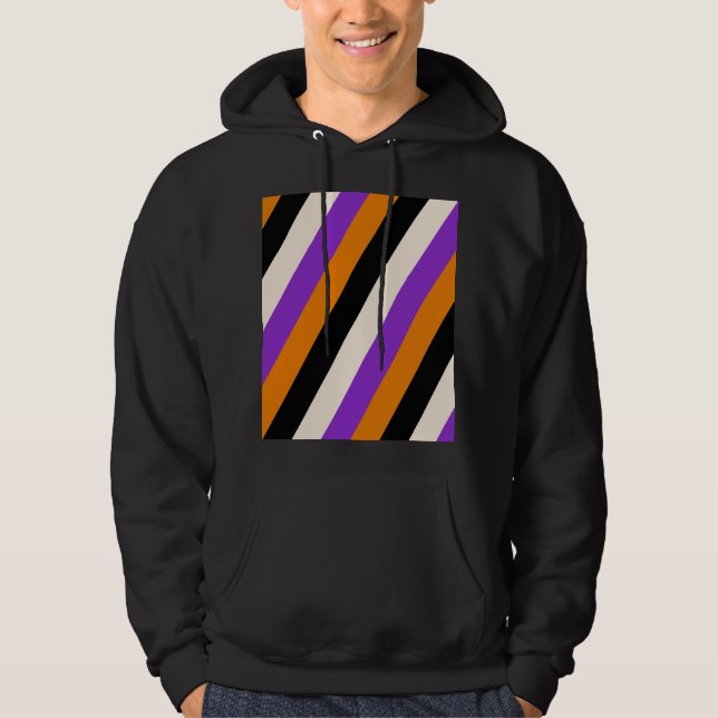 Moletom Laranja Roxo Preto Listra de Halloween (Frente)