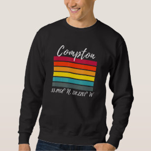 Moletom Latitude e Longitude de Compton Ca Los Angeles Fãs