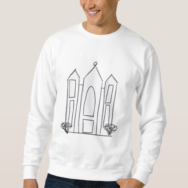Moletom LDS Salt Lake City Temple simples mormon moderno (Frente)