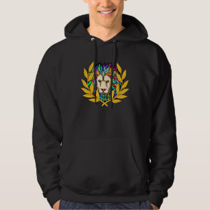 Moletom Leão crianças coloridas coroa de louros rei