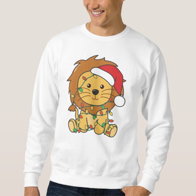 Moletom Leão de Natal de Inverno Feriados (Frente)