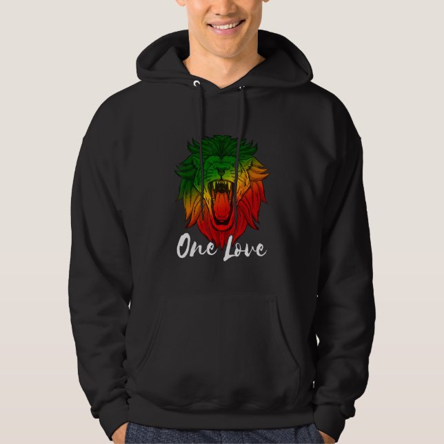 Moletom Leão Rasta Reggae de Judá Um Amor Rastafári Li (Frente)