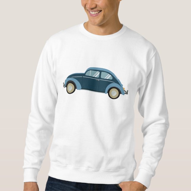 Moletom legal carro retrô azul com algemas (Frente)