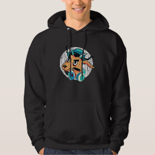 Moletom Legal Dj Goat Com Fones de ouvido Punk Goat Love M