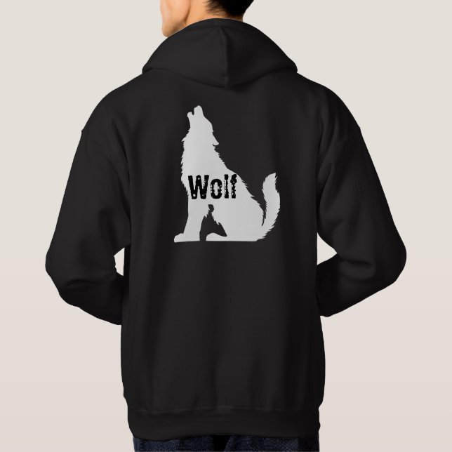 Moletom Legal lobo design para ele Negro e branco (Verso)
