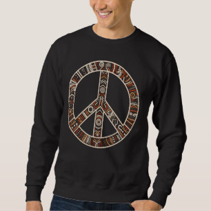 Moletom Legal Sinal de Paz Estilo de Arte Tribal Mulheres
