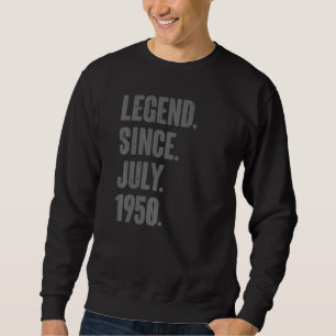 Moletom Legenda desde julho de 1950 72 anos 72 anos