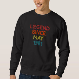 Moletom Legenda desde maio de 1981 Retro Birthday