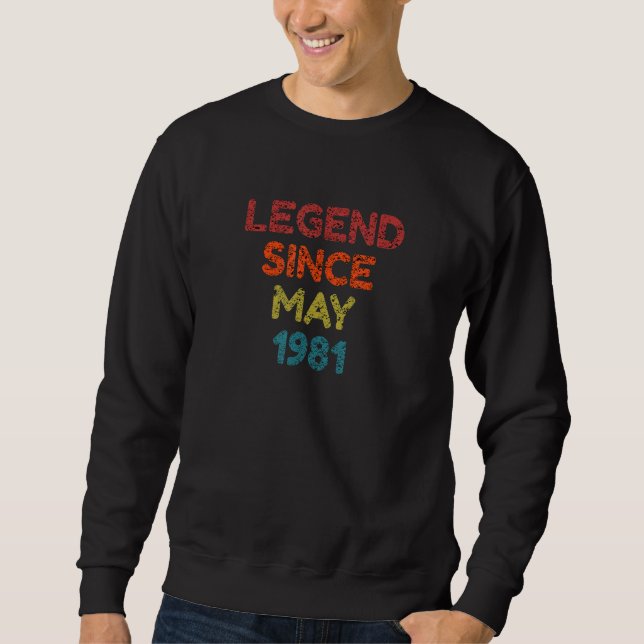 Moletom Legenda desde maio de 1981 Retro Birthday (Frente)