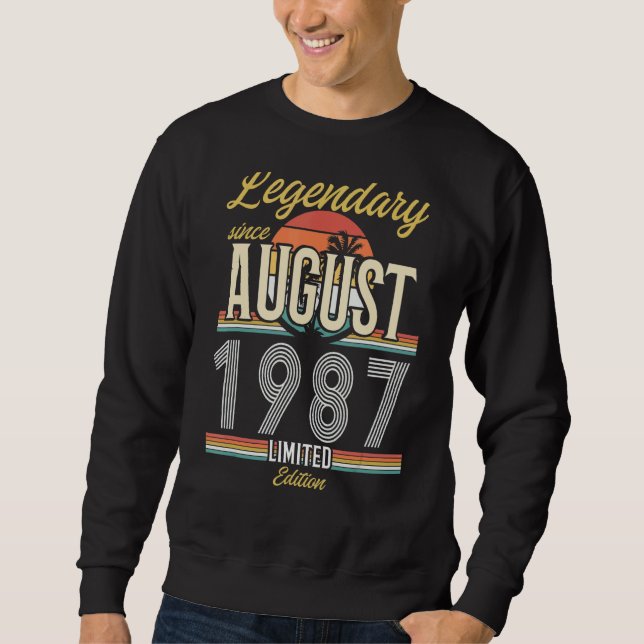 Moletom Legendário Desde Agosto De 1987 Vintage (Frente)