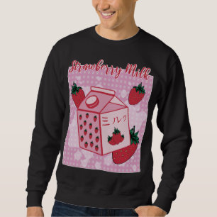 Moletom Leite de Morango Japonês Retro 90 Anime Fruta Aes