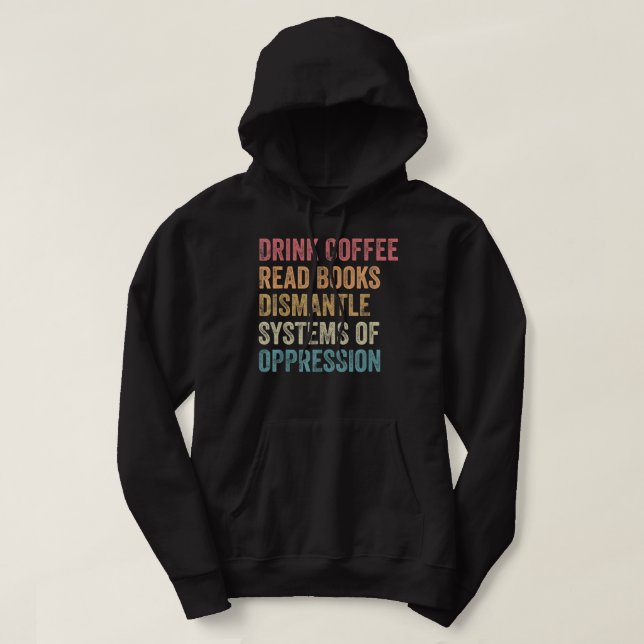 Moletom Leitura de livros com café a bebida desmonta siste (Frente do Design)