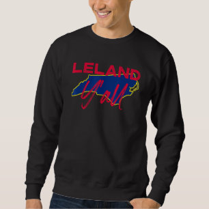 Moletom Leland North Carolina Yall Nc Pride State Map Cute