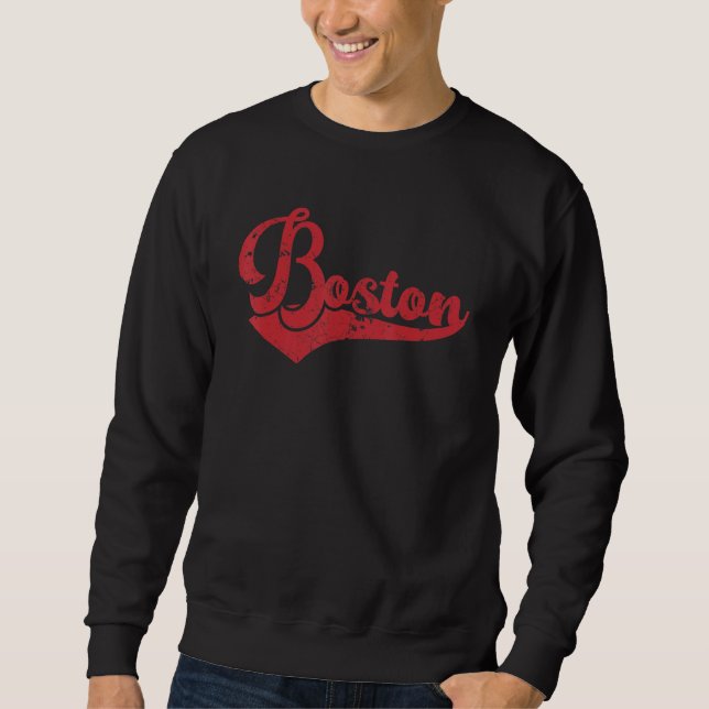 Moletom Lembrança de Boston Massachusetts Cidade natal ret (Frente)