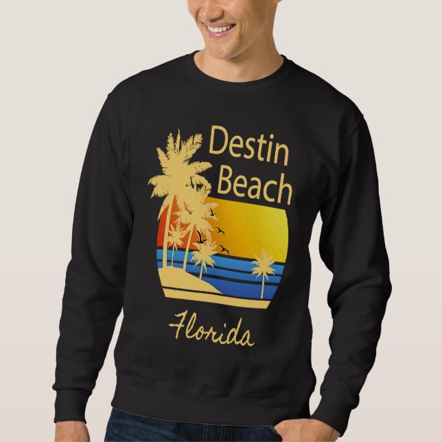 Moletom Lembrança Gráfica da Praia de Destin Flórida (Frente)