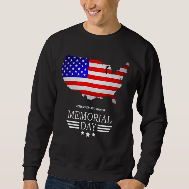 Moletom Lembre-se e honre o Memorial Day American Flag (Frente)