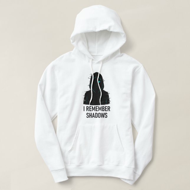 Moletom Lembro-me de Sombras - Design de Figura Hooded com (Frente do Design)