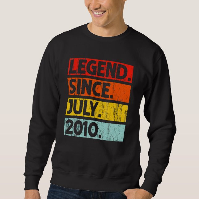 Moletom Lenda de aniversário de 12 desde julho de 2010 12  (Frente)