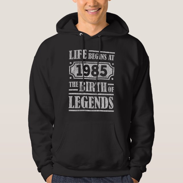 Moletom Lenda Nascida em 1985 Presente de Aniversário Retr (Frente)