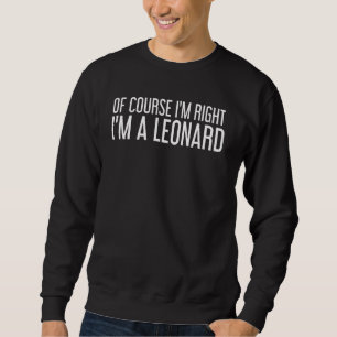 Moletom Leonard Funny Surname Family Tree Birthday