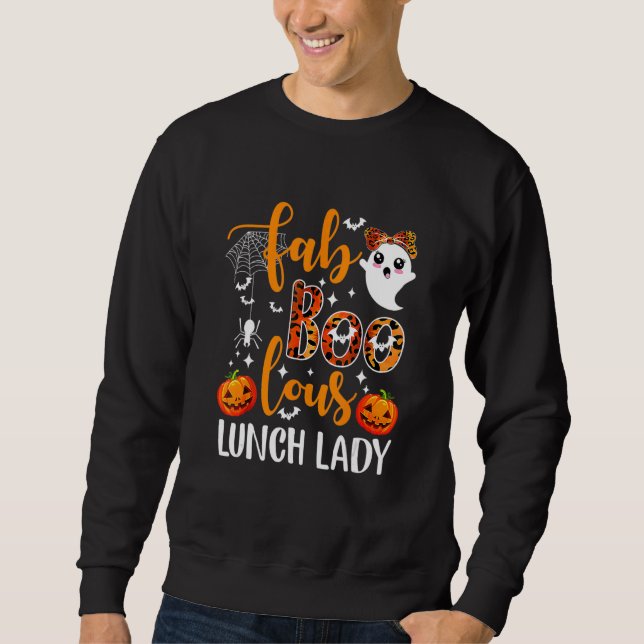 Moletom Leopard Fab Boo Lous Lunch Lady Team Teacher Hallo (Frente)