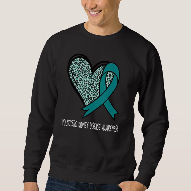 Moletom Leopard Heart Polycystic Kidney Disease Awareness  (Frente)