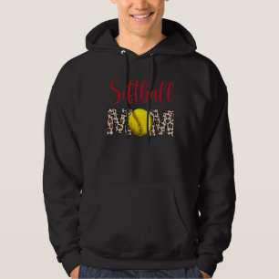 Moletom Leopard Softball Mãe Jogo de Softball Vibes Mothe
