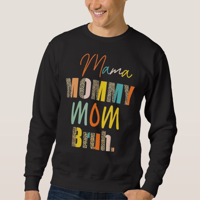Moletom Leopardo Mama Mamãe Mãe Bruh Dias de as mães Mulhe (Frente)