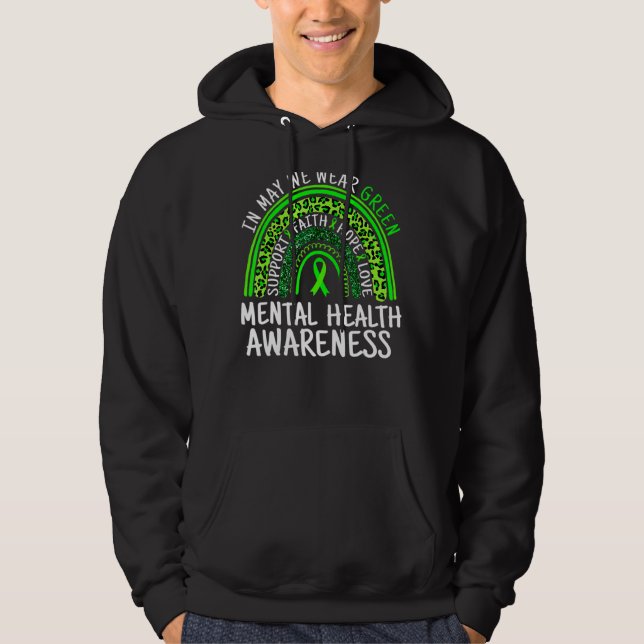 Moletom Lepard Rainbow Em Maio Vestimos Saúde Mental Verde (Frente)