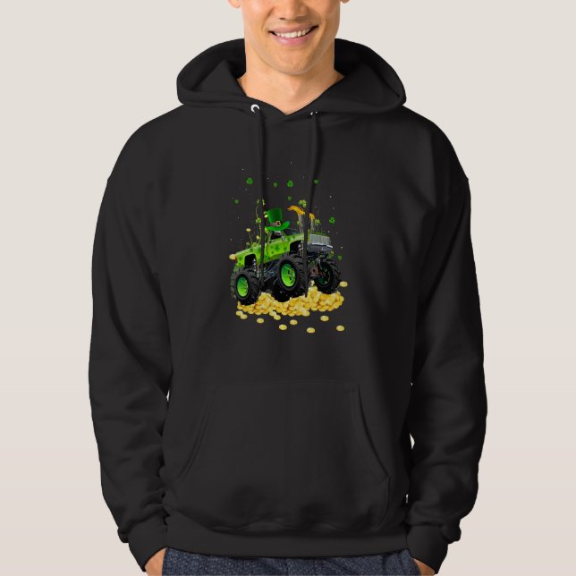 Moletom Leprechaun Monster Truck Shamrock Rua Patrick Day  (Frente)