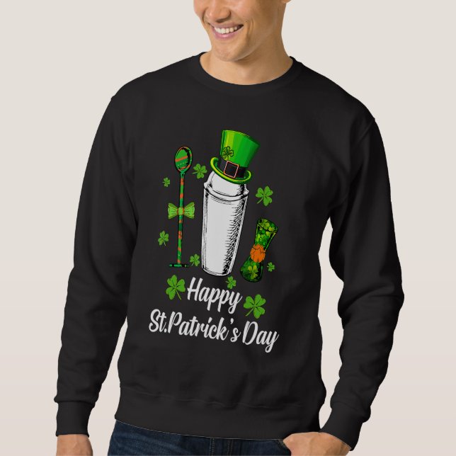 Moletom Leprechaun Shamrock Bartender Happy St Patrick's D (Frente)