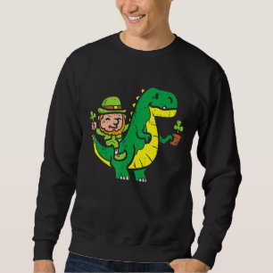 Moletom Leprechaun T Rex Dinosaur Shamrock Rua Patrick Day