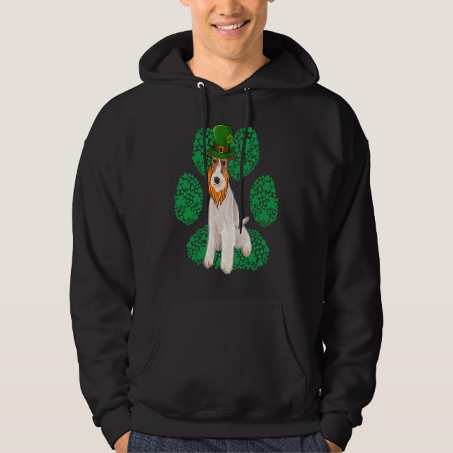 Moletom Leprechaun Wire Fox Terrier St Patricks Day Shamro (Frente)
