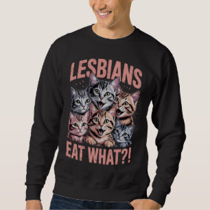 Moletom Lésbicas Comem O Que Gato Engraçado Orgulho Lésbic