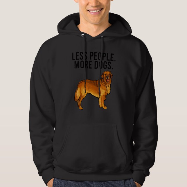 Moletom Less People More Dogs Golden Retriever Introvert (Frente)