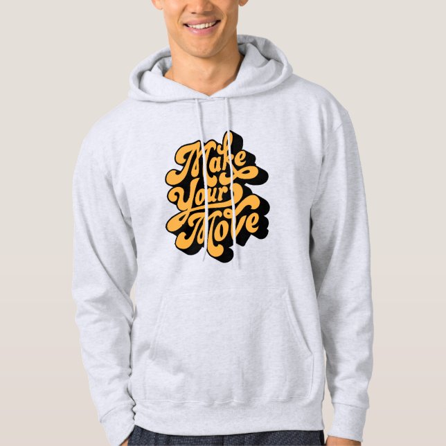 Moletom Letra 3D citando Hoodie design, faça sua jogada (Frente)